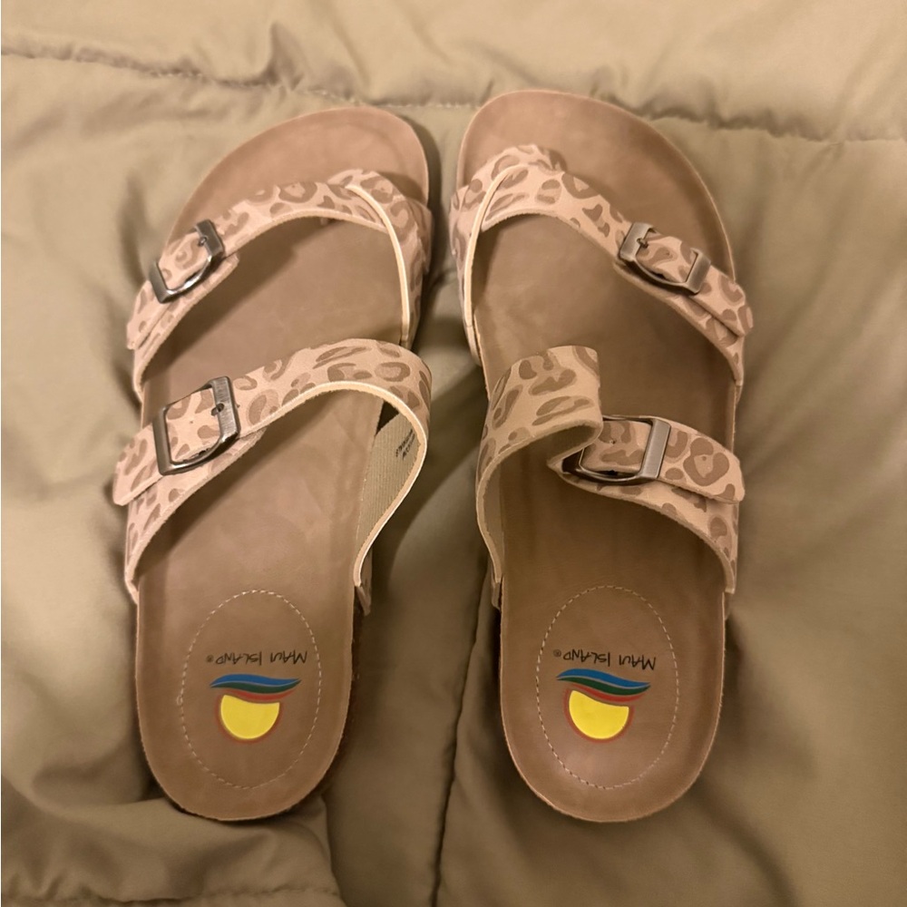 MIA KAIYA Tan Leopard Sandals